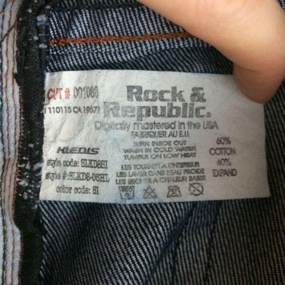 Rock & Republic Women's Size 26 Kiedis Bootcut Dark Wash Blue Denim Jeans - Picture 7 of 8